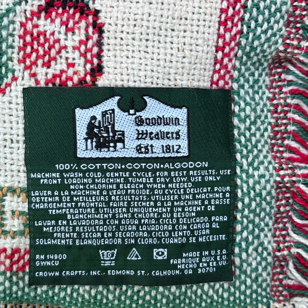 Christmas theme tapestry throw vintage